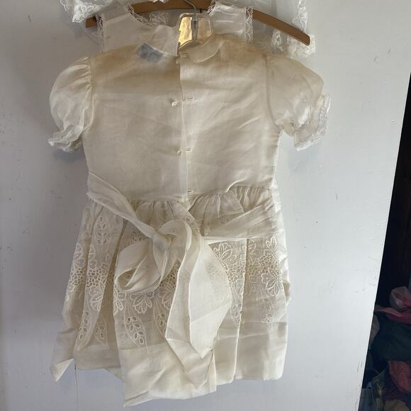 VTG 70-80s Sylvia Original Girl Sz 5 Wedding Dresses & Veil SetOf3 Ivory White - Picture 6 of 15